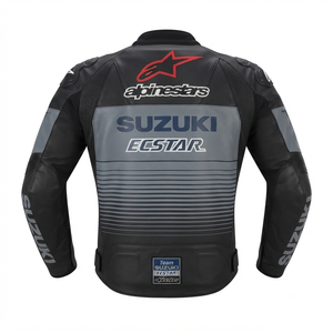 Veste de course moto en cuir de vache véritable Zuzuki pour homme/Chaquetta, équipement de protection CE niveau 2 avec bosse dorsale - Product Image 2