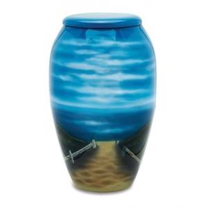 Urnes funéraires commémoratives en métal avec photo, motif coucher de soleil et yacht, pour cendres d'êtres chers, objets de collection - Product Image 2