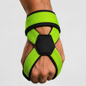 Sangles de musculation professionnelles en coton et néoprène écologiques, rembourrées, haute élasticité, antidérapantes, robustes, en gros - Product Image 2