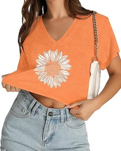 เสื้อยืดคอกว้างแขนสั้นทรงครอปสำหรับผู้หญิง รุ่นยอดนิยมประจำฤดูร้อน - Product Image 4