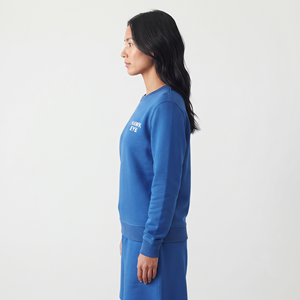Women's Oversized Cotton <b>Fleece</b> Sweatshirt solid <b>royal</b> <b>blue</b> color Crew Neck Long Sleeve Custom Design Casual Wholesale Clothing - Product Image 4