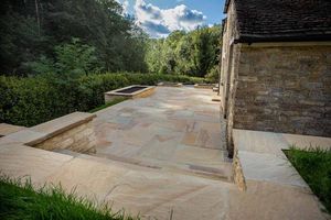 GROCON Modern Camel Dust Sandstone Natural Wall Coping Handcut/Natural Split Outdoor Exterior Garden Boundary Wall Caps - Product Image 4