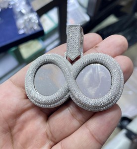 Iced Out <b>Infinity</b> Pendant Silver Rhodium Plated Alloy VVS Moissanite Diamonds Micro Pave Hip Hop Style Unisex Fashion Jewelry - Product Image 4