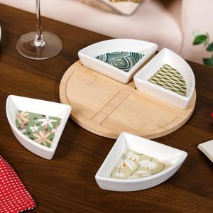 Bandeja de Servir Circular de Madera de Alta Calidad, Diseño Elegante, Decorativa, Portátil, Disponible para la Venta - Product Image 5