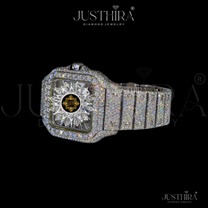 Reloj de pulsera de lujo con diamantes de moissanita VVS premium, el más vendido, ideal para regalo de negocios, con acabados disponibles para la venta. - Product Image 4