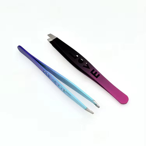 Ensemble de 4 pinces à épiler pour sourcils avec étui en cuir, pinces à épiler professionnelles en acier inoxydable de précision, pointues, plates, prix d'usine - Product Image 6