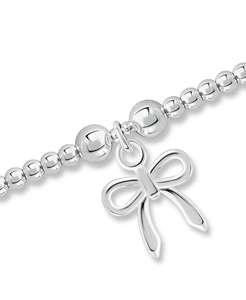 Bead Bow <b>Charm</b> <b>Bracelet</b> in <b>Silver</b> Plate | Macy's - Product Image 3
