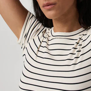 Stripped Design Slim Fit Relaxed And Comfortable material Women T Shirt With Custom Logo Designing <b>Cheap</b> With Soft Material 2026 - Product Image 3
