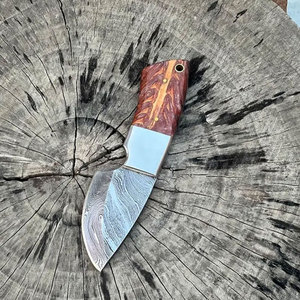 Damascus Steel Hunting Knife Handmade with Walnut Wood Handle Durable Outdoor Tool for Camping Hiking and Fishing - Product Image 6