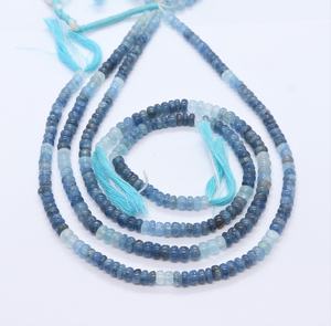 ลูกปัดมอสอะความารีนทรงรอนเดลล์เรียบขนาด 5-6 มม. สีมอสอะความารีนไล่เฉด ลูกปัดพลอยมอสอะความารีนธรรมชาติ - Product Image 5