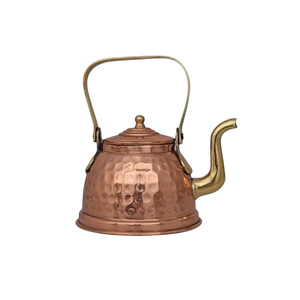 กาน้ำชาทองแดงวินเทจทำมือพร้อมด้ามจับไม้ลายดอกไม้สไตล์ศิลปะ สำหรับตกแต่งห้องครัวและโต๊ะอาหารแบบราชวงศ์ - Product Image 4