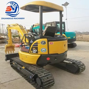 Mini-excavatrice sur chenilles Komatsu PC30MR, poids opérationnel de 3 tonnes, capacité de la benne de 0,12 m³, conception micro à rotation zéro. - Product Image 3