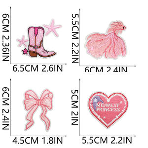 Patchs thermocollants personnalisés en tissu sergé brodé, motifs floraux et botaniques, appliqués sur vêtements, chapeaux et sacs - Product Image 4
