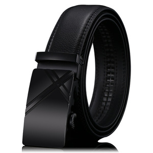 Cinturón Formal para Hombre, de Cuero Genuino, con Cierre Automático, Diseño 3D en Aleación, Transpirable, para Negocios, Gran Venta - Product Image 1