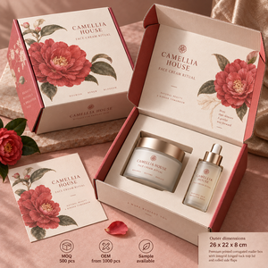 Boîte d'emballage en carton ondulé imprimée personnalisée CAMELLIA pour crème visage - Product Image 6