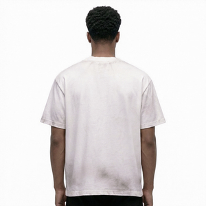 เสื้อยืดคอกลมแขนสั้นสีขาวโอเวอร์ไซส์สำหรับผู้ชาย สไตล์สตรีท พิมพ์ลายตัวอักษร - Product Image 4