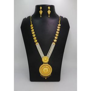 Ensemble de bijoux collier avec boucles d'oreilles en laiton pur plaqué or de haute qualité Uae Dubai collier design ensemble de bijoux collier - Product Image 3