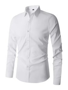 Teen Shirt <b>Preppy</b> High School Uniform Shirt 100% Cotton Canvas Solid Color Formal Dress Shirt Tie Slim-Fit Versatile <b>Top</b> for - Product Image 3
