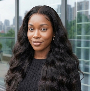 Pelucas de Cabello Humano Virgen 100% Natural, Ondulado, con Frente de Encaje, para Mujeres Negras, HD Transparente, Precio de Fábrica al Por Mayor - Product Image 1