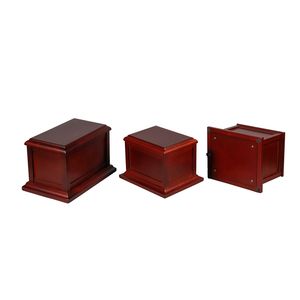 Burgundy Wooden Pet <b>Urn</b> Biodegradable Cremation Keepsake Casket for <b>Cats</b> Dogs Small Animals - Product Image 1