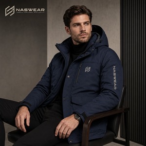 Wholesale Price <b>Men's</b> Hooded Parka <b>Jacket</b> with Fur Trim Waterproof Down Filled Winter Coat <b>Long</b> Length Casual Style Parka Jacek - Product Image 2