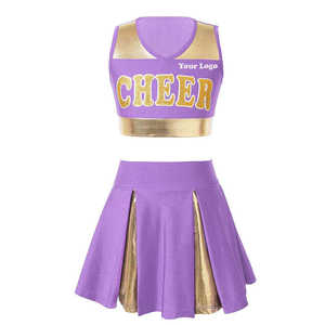 Vêtements d'entraînement de cheerleading pour femmes à bas prix, vente en gros, ensembles d'uniformes de cheerleader 100% polyester - Product Image 3
