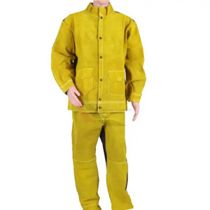 Traje de Soldadura de Cuero Resistente, Protección Profesional, Flexible, Personalizable con Logotipo, Chaqueta, Pantalones y Polainas, Ajuste Universal - Product Image 4