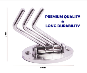 3 Pin Stainless Steel <b>Cloth</b> Hook for Doors and Walls Premium Quality SS202 - Product Image 2