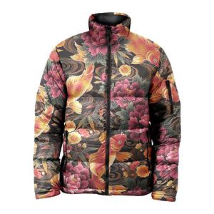 Chaqueta con estampado de sublimación para hombre, abrigo de manga larga con cuello de tortuga, a la moda, con bolsillos, rompevientos, 100% poliéster - Product Image 1