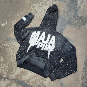 Chándal Unisex Personalizado con Estampado de Puntos Negros y Estrellas, Sudadera con Capucha y Pantalones Largos, Ropa Urbana de Otoño, Corte Holgado - Product Image 4