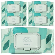 Offre spéciale : Lingettes nettoyantes Cica Saem Garden Pleasure, 100 lingettes par paquet, 5 paquets au total, format voyage, démaquillant - Product Image 1