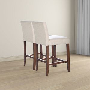 Set di 2 Sgabelli da Bar in Tessuto Beige Dorian - Product Image 6