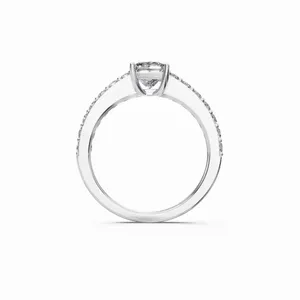 Anillo de Diamantes de Oro Blanco de 18K Cultivados en Laboratorio de Primera Calidad, Corte Princesa y Redondo, con Claridad IGI y VVS, para Mujer - Product Image 3