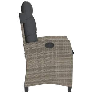 2pcs Gray Poly <b>Rattan</b> <b>Reclining</b> Patio <b>Chairs</b> with Cushions - Product Image 6