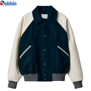 Veste universitaire unisexe, style varsity, pour le sport d'hiver, le basketball, réversible, écologique, respirante, en laine et polyester - Product Image 3