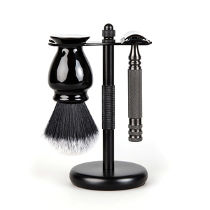 Soporte para afeitado Badger Silvertip con mango de madera y cepillo de pelo de tejón puro para el cuidado masculino en salón y hogar - Product Image 3
