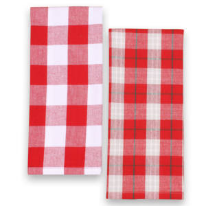 Serviette de cuisine en coton 100% certifié GOTS, tissée, à rayures et à carreaux, douce, confortable, séchage rapide, gaufrée, écologique, multi-usages - Product Image 2