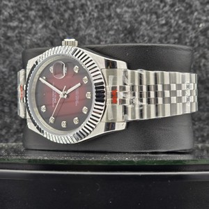 Reloj mecánico automático para hombre, correa de acero inoxidable de 16mm, esfera de diamante negro de lujo a la moda, oro blanco estriado, nuevo - Product Image 1