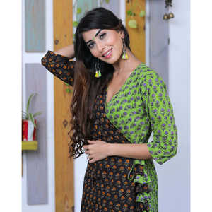 ชุดเดรสสีน้ำตาลเฮเซล แอนกรากา ระบายอากาศได้ดี ทรงหลวม สีตัดกัน ไซส์ XS สำหรับใส่ในชีวิตประจำวัน - Product Image 4