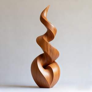 Sculpture en bois, œuvre d'art pour le salon et le bureau, sculptures décoratives - Product Image 6