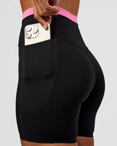 EVER GLOW Pantalones Cortos Casuales Negros de Cintura Media para Mujer con Cintura Rosa, Tejido Transpirable 100% Algodón, Cordón Ajustable, Corte Regular - Product Image 4