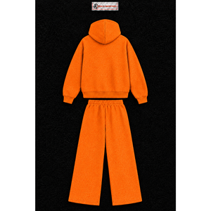 Conjunto Deportivo para Hombre, Color Naranja Brillante, Sudadera con Cremallera Completa y Pantalones Anchos, Logotipo Personalizado, Ropa Deportiva Casual, Venta al Por Mayor, OEM - Product Image 6