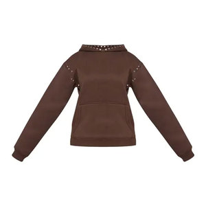Sudadera con Capucha Unisex Personalizada con Tachuelas, Sudadera Cómoda de Forro Polar con Diseño Decorativo de Tachuelas, Ropa Urbana Moderna - Product Image 1