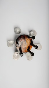 Support à verres à vin en bois fait main, forme ronde, finition lisse, pour dégustations de spiritueux et occasions spéciales, mariages - Product Image 3