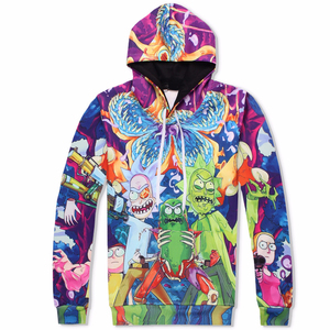 Tuta con Cappuccio Unisex con Stampa Personaggi di Rick e Morty, Maniche Lunghe, Abbigliamento Casual con Chiusura a Coulisse e Tasche Laterali - Product Image 2