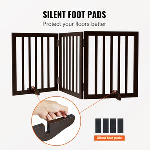 Cancelletto per Cani Autoportante 60x150 cm, Pieghevole a 3 Pannelli con Motivo Solido, Passaggi Larghi e Stretti Espandibili - Product Image 5