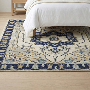 Alfombra de Lana Anudada a Mano Multicolor de Lujo, Diseño Tradicional con Medallón Floral, Alfombra Suave Anudada Plana para Sala de Estar - Product Image 3