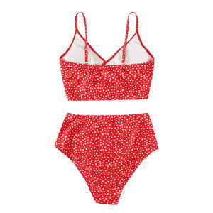 Conjunto de Bikini de Dos Piezas con Estampado a Cuadros para Mujer, Secado Rápido, Transpirable, Spandex/Poliéster, Logotipo Personalizado, Ropa de Playa - Product Image 3