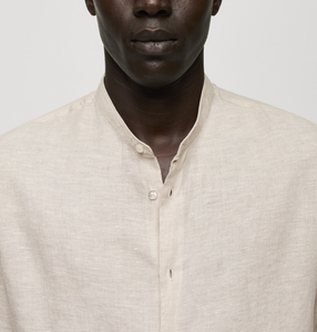 OEM Manufacturer's High Quality Custom Linen <b>Shirts</b> for <b>Men</b> 100% French Linen Stand Mao Collar Long Sleeve Casual Summer Fashion - Product Image 5