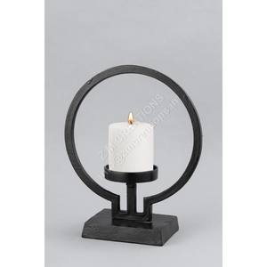 Porte-bougie en aluminium fait main, noir mat, design moderne, support décoratif pour bougies, décoration de mariage et de Noël, haute qualité - Product Image 2